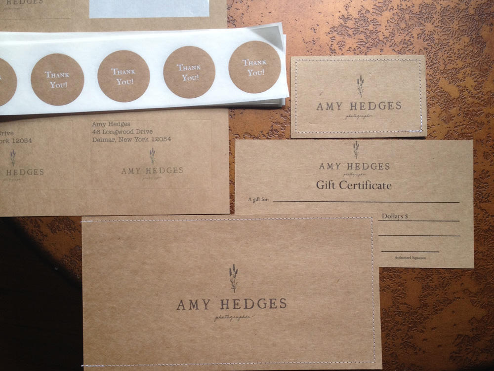 A. Hedges Photography new logo and marketing materials.