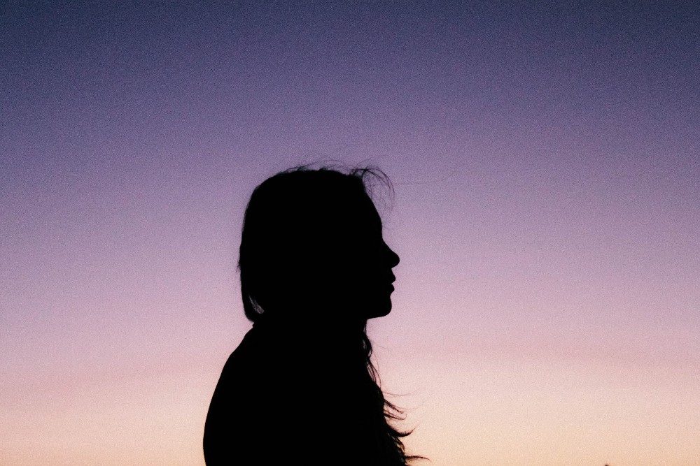 lady at sunset