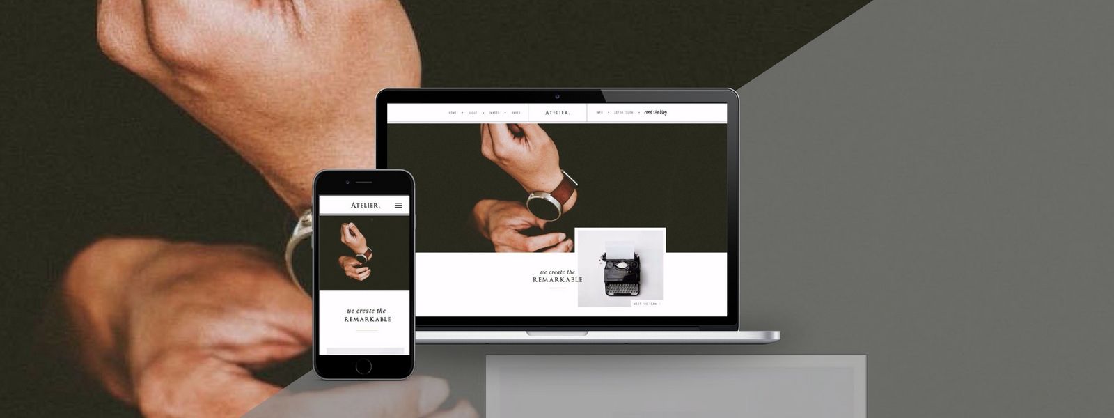 Website design blog header atelier