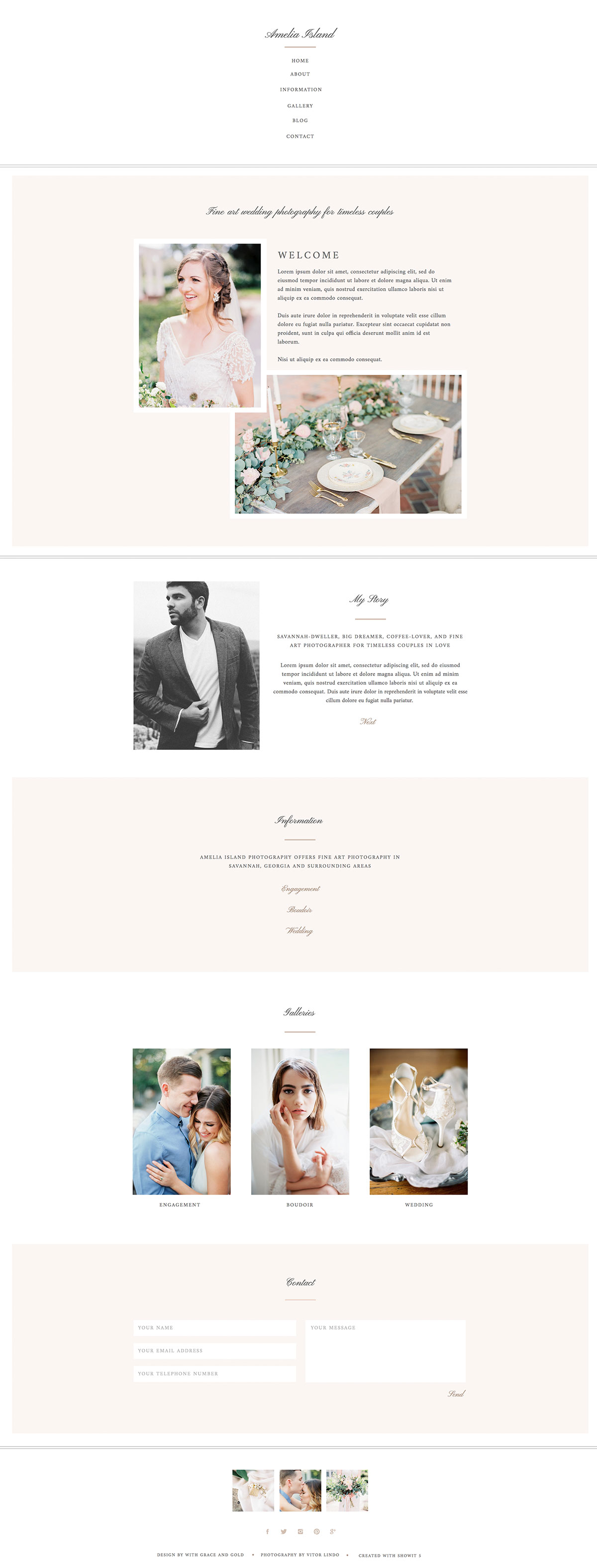 Showit website design With Grace and Gold for photographers - Amelia Island