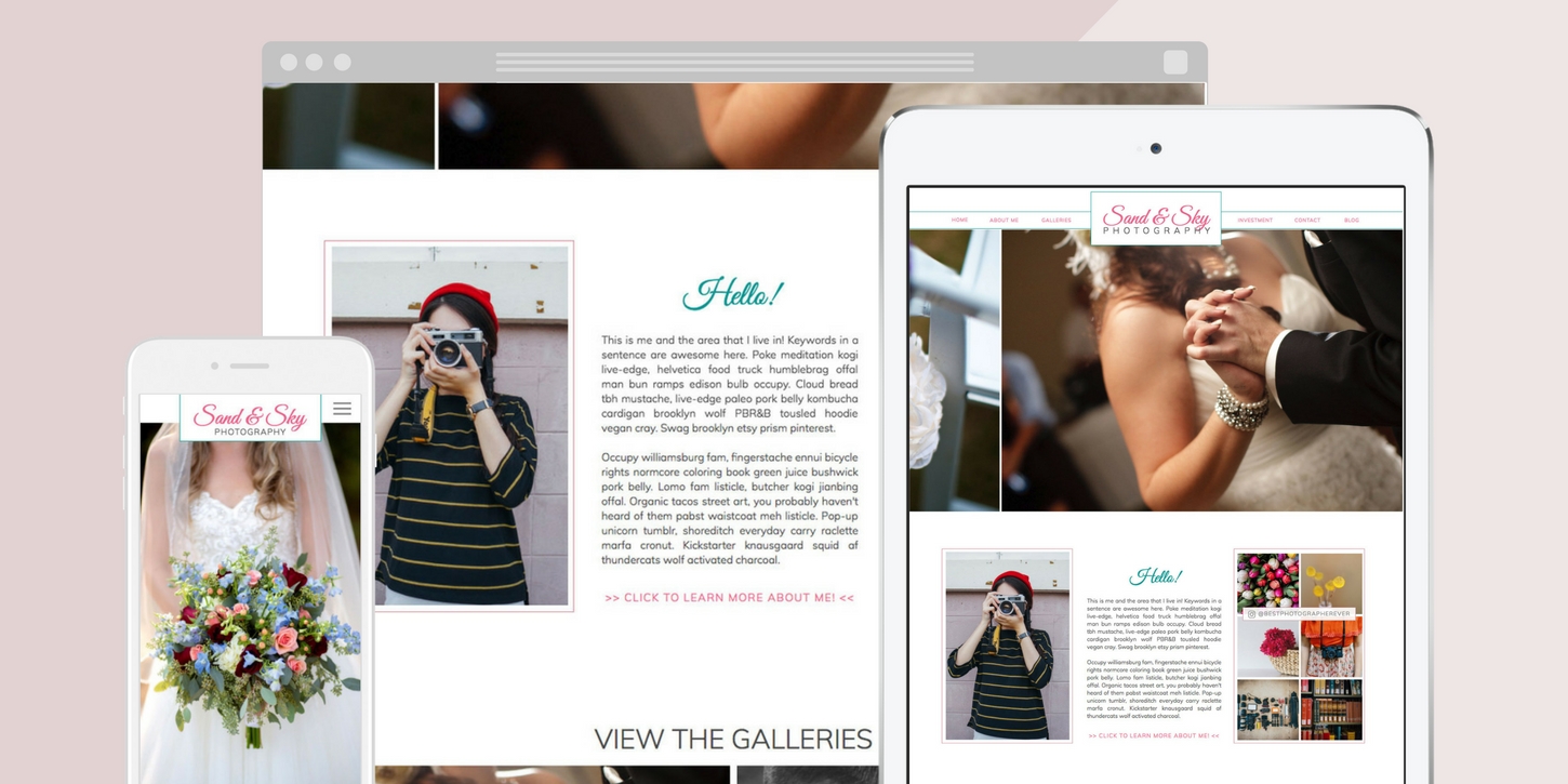 Website design blog header sandandsky