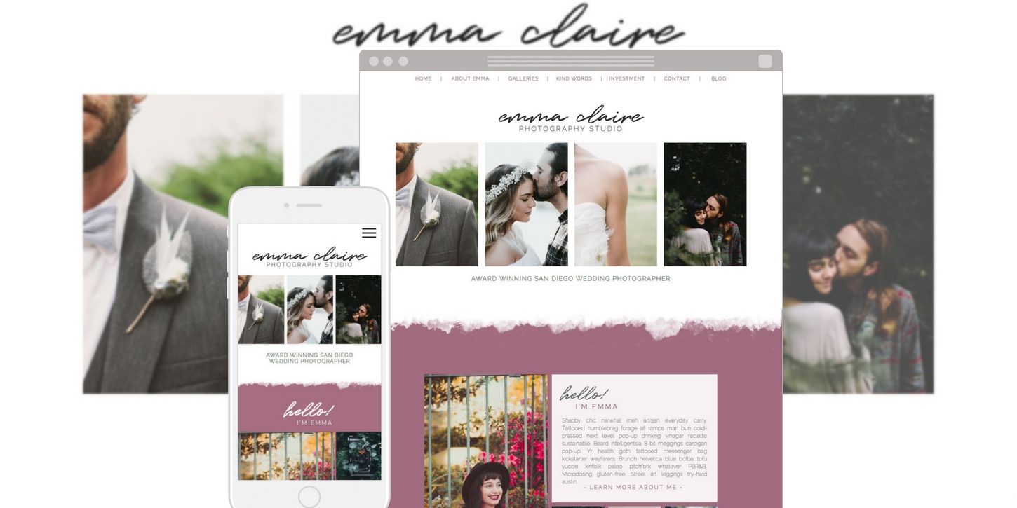 Website design blog header emmaclaire
