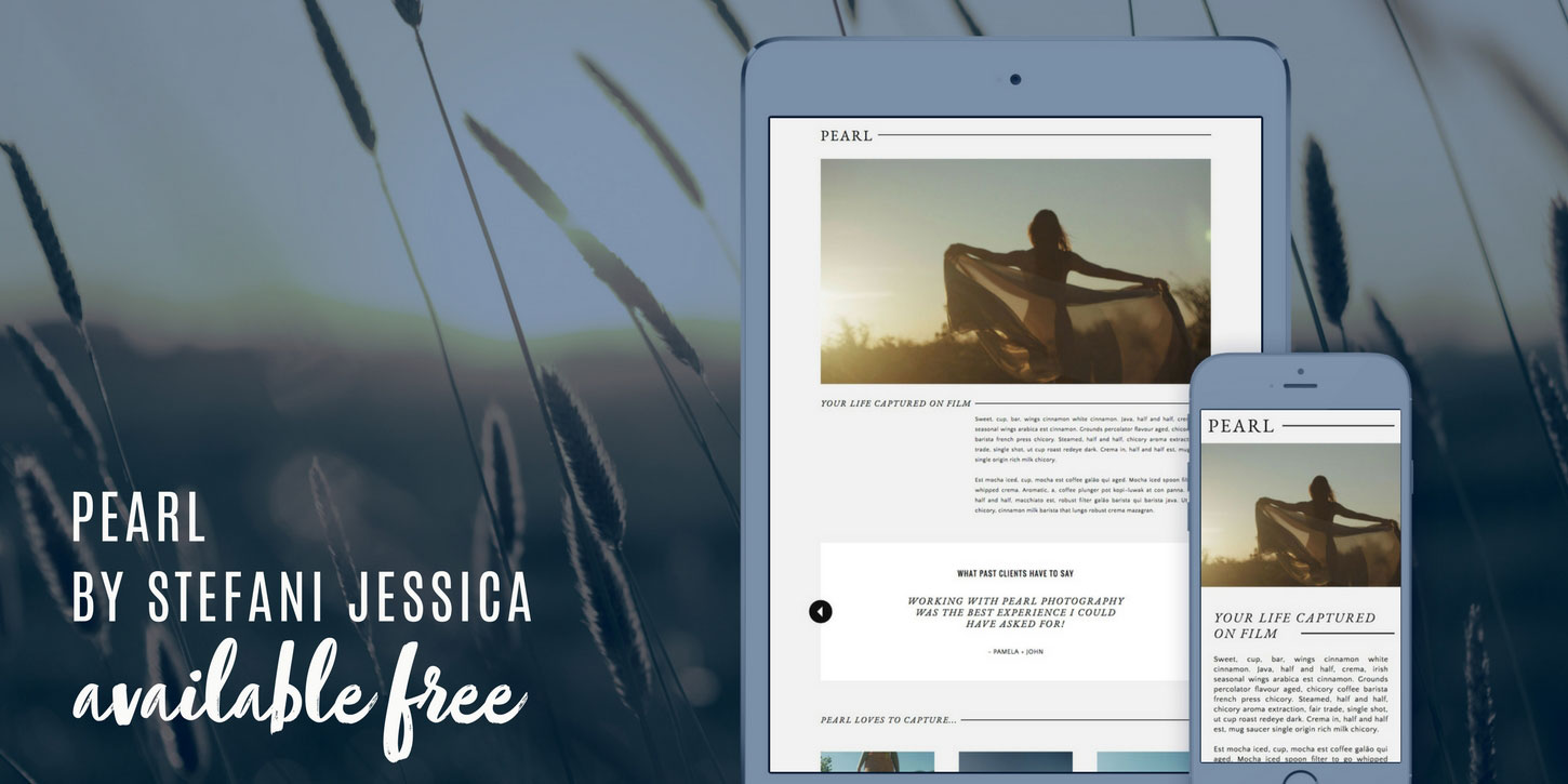 Website design blog header pearlstefanijessica