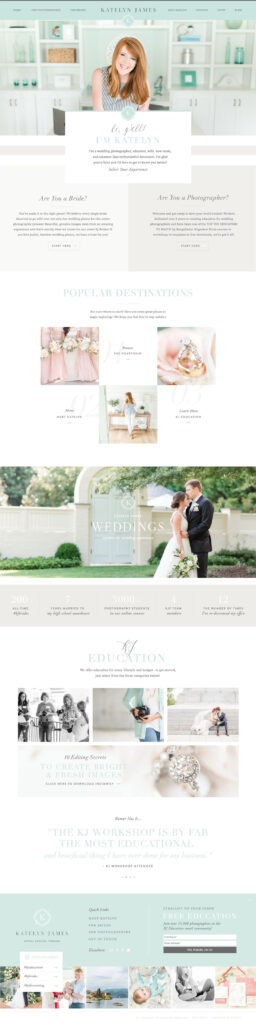 photography website Katelyn James on Showit