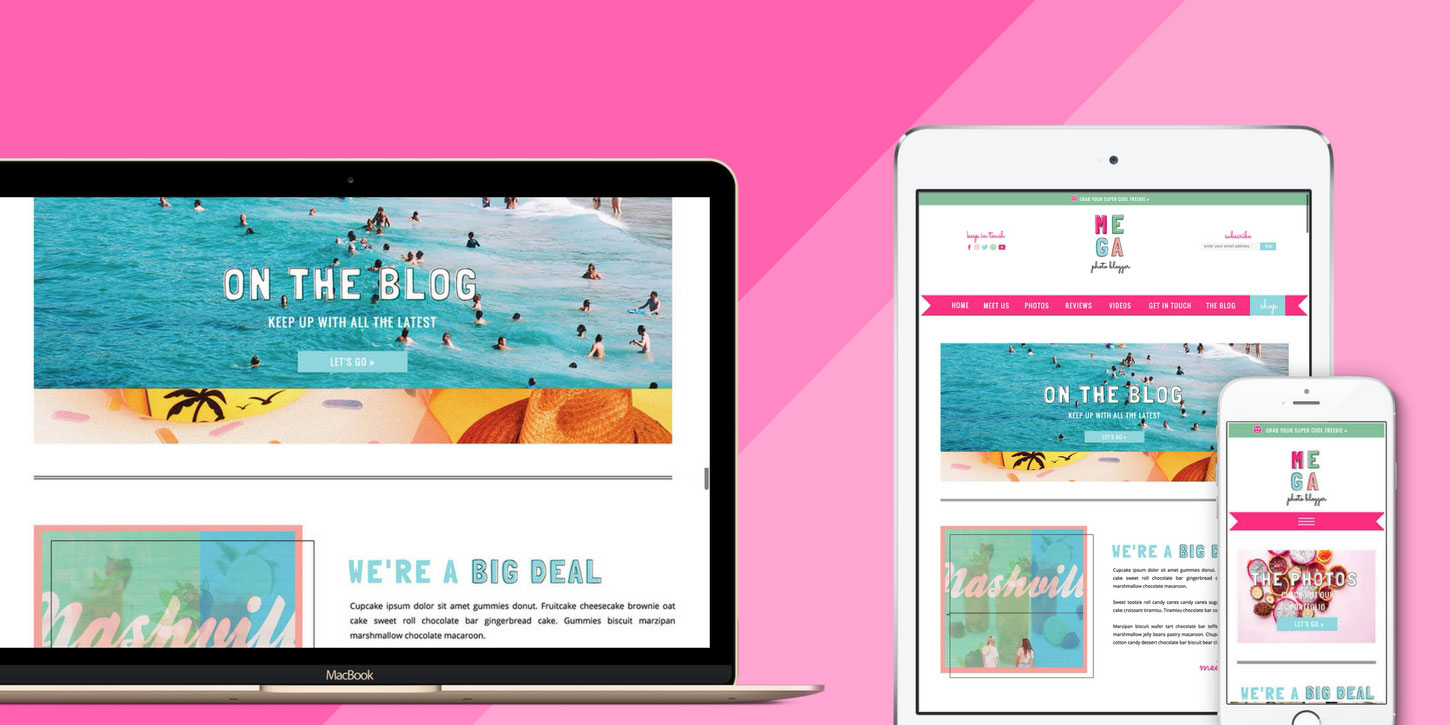 Website design blog header mega