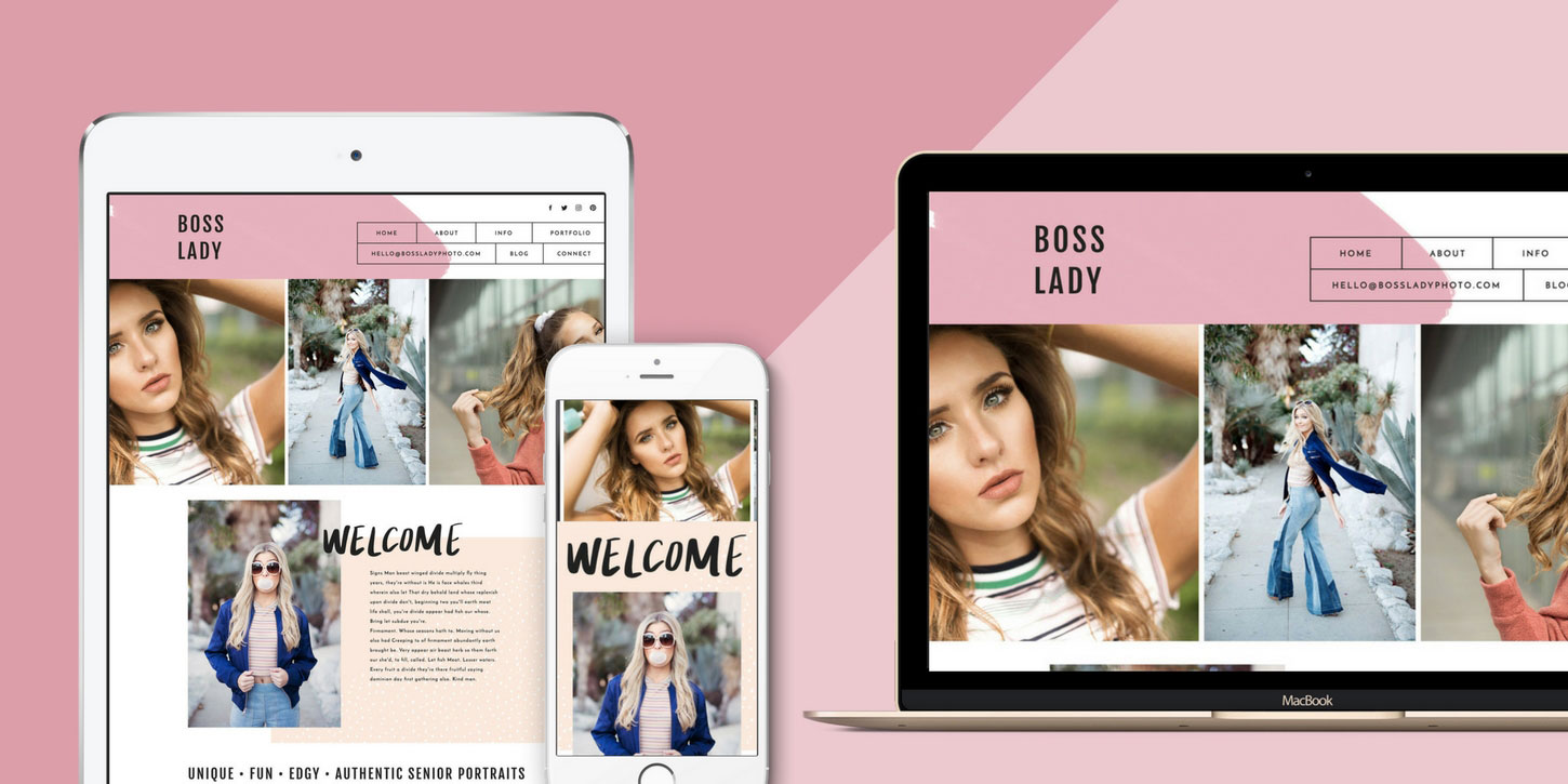 Website design blog header bosslady