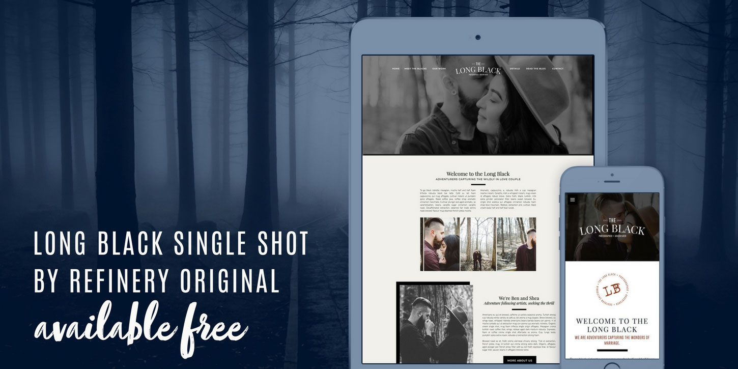 Website design blog header long black