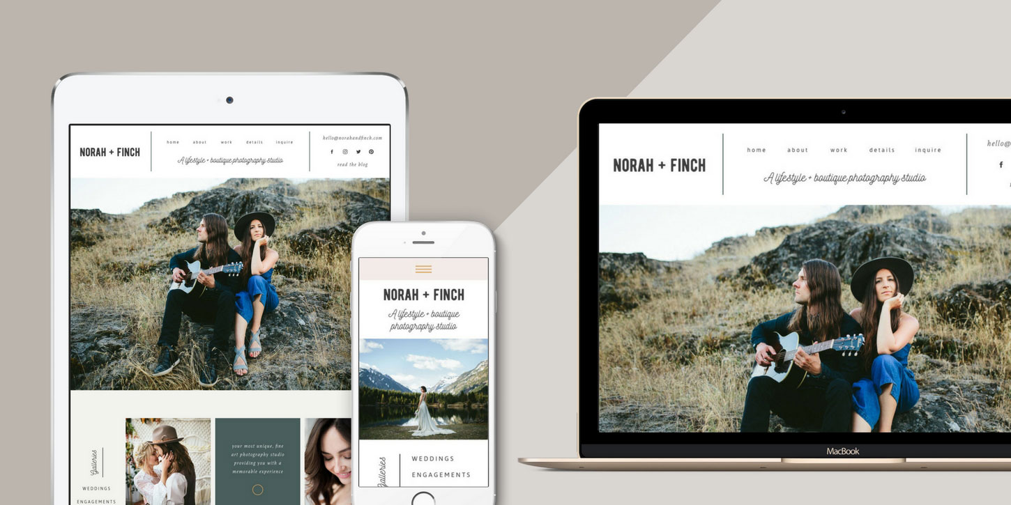 Website design blog header norahandfinch
