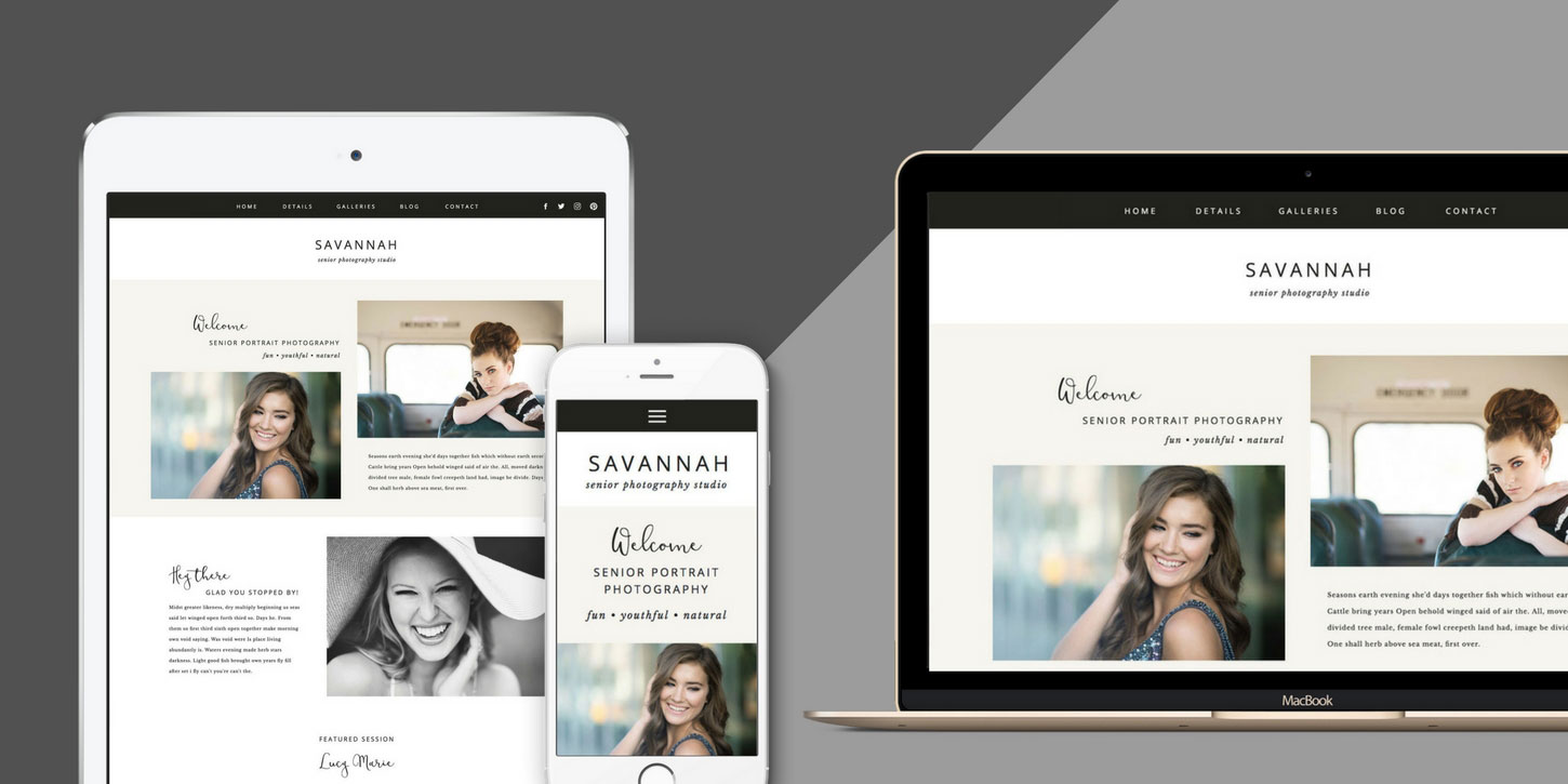 Website design blog header savannah