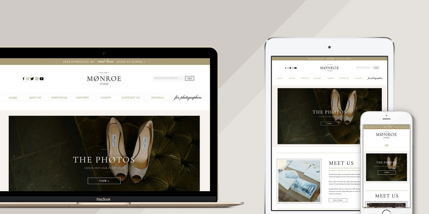 Website design blog header monroe