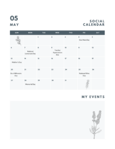 social media calendar plan schedule national holidays