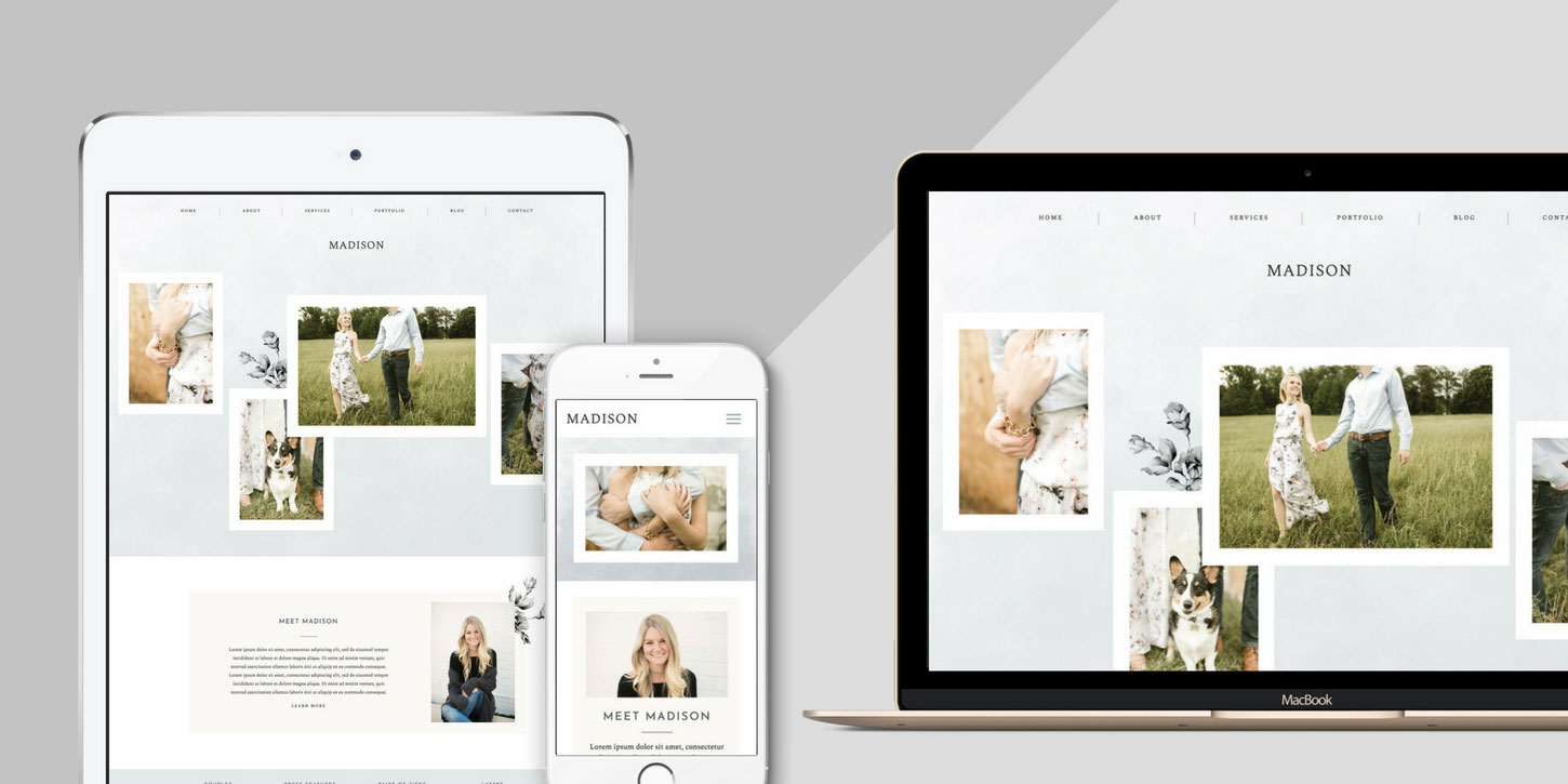 Website design blog header madison