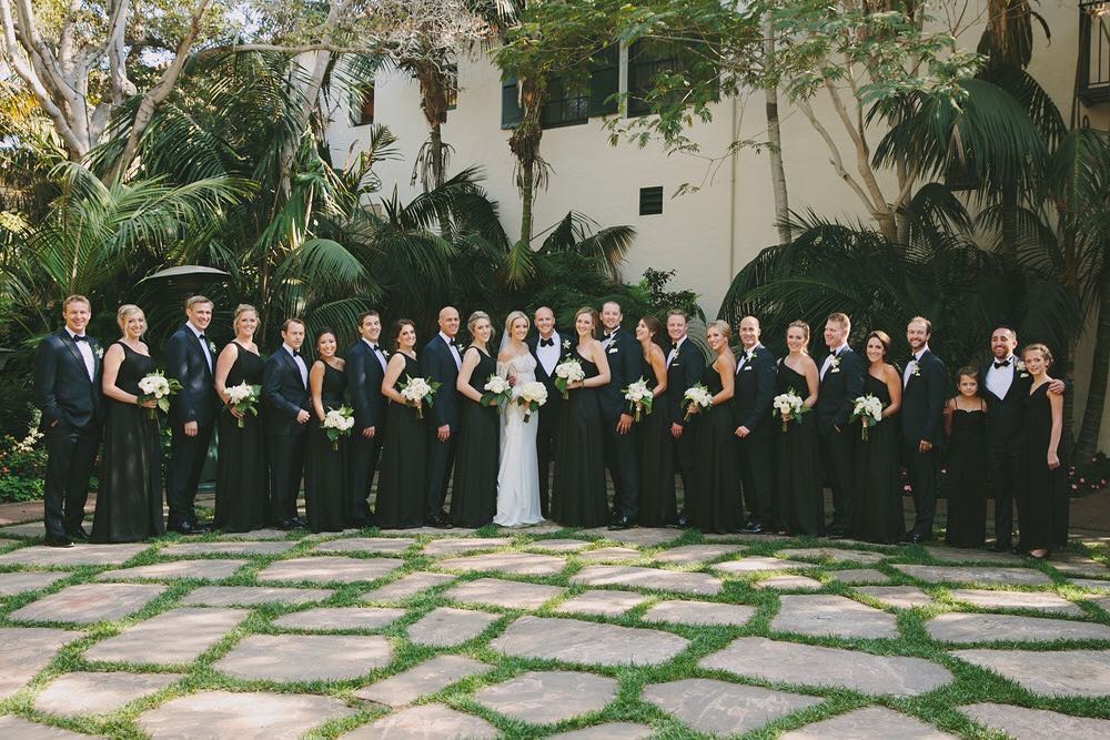 large wedding party in the trpoics