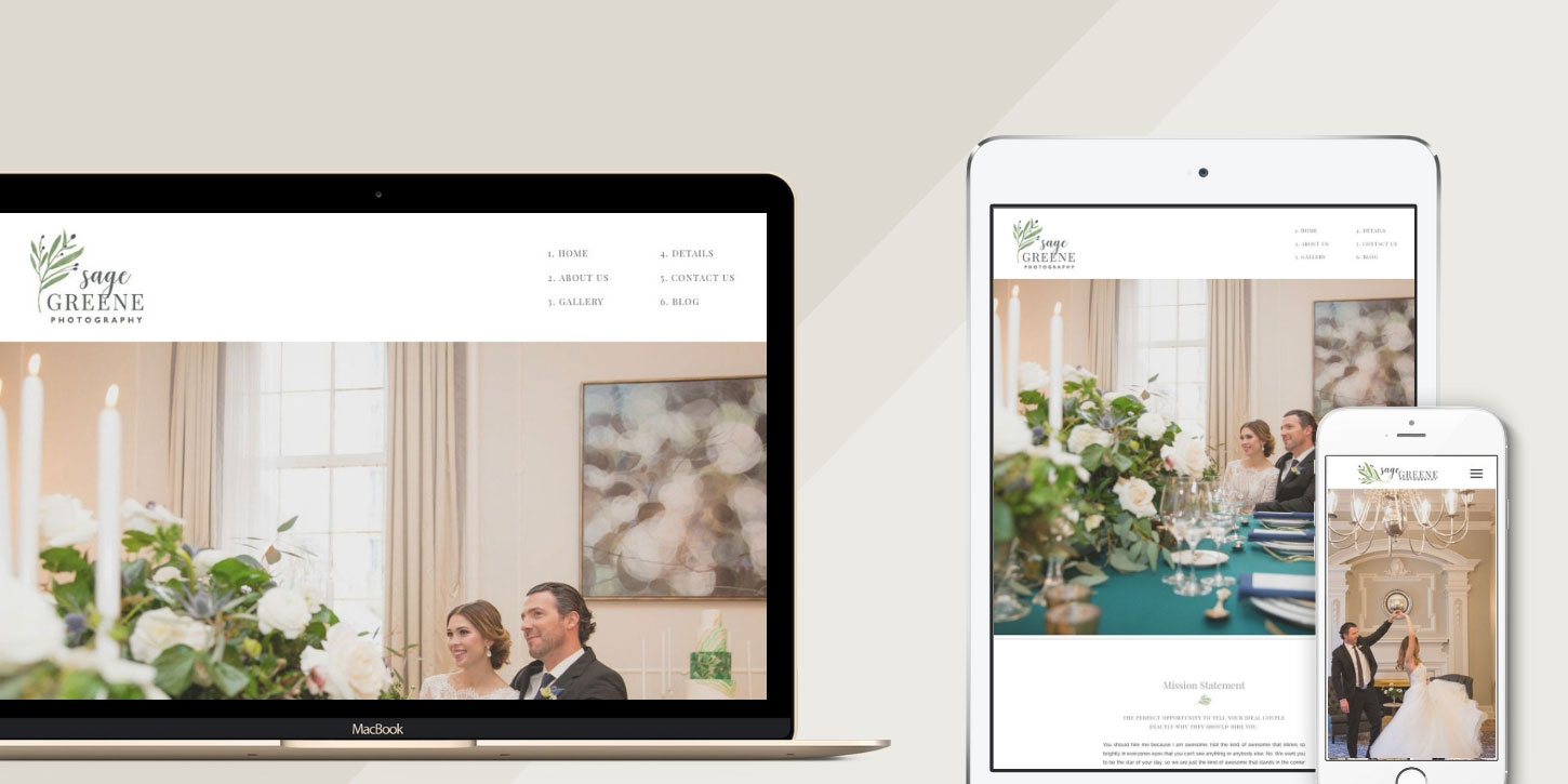 Website design blog header sage