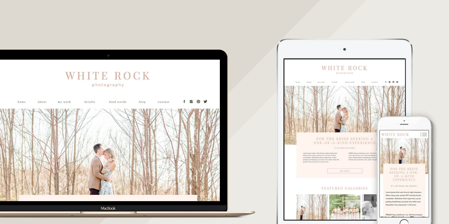 Website design blog header whiterock