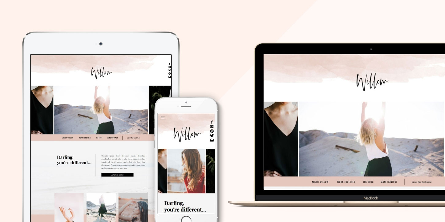Website design blog header willow