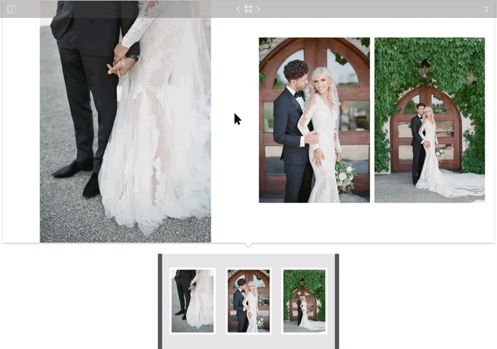 spread mirroring in wedding album software gif