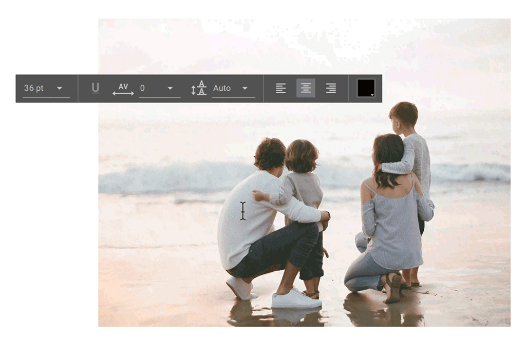 use type tool controls to create the perfect wedding album