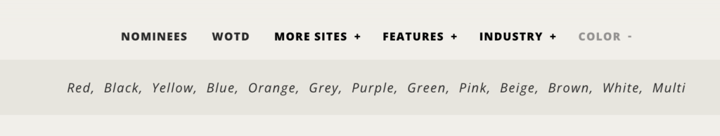CSS Design Awards color filter